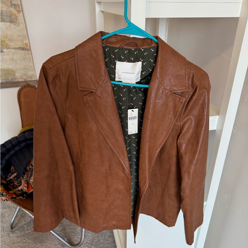 Brown Leather Anthropologie Women's Jacket